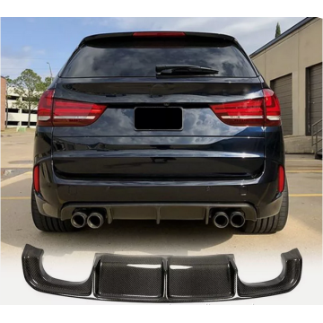 REAL CARBON Fiber Rear Bumper Diffuser Lip Spoiler for BMW X5M F85 & X6M F86 (2015-2019)